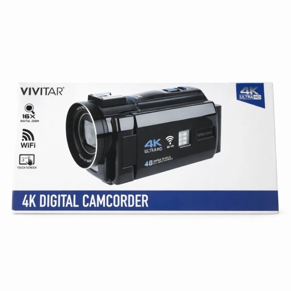 Vivitar 4K Ultra HD Digital Camcorder WiFi 48MP 16x‎ Zoom 3" Touch Screen
